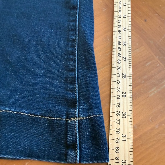 Kancan Denim Jeans Flare Size 7 Dark Wash 27x32 Mid Rise Cowgirl Stretch Long - Picture 11 of 12